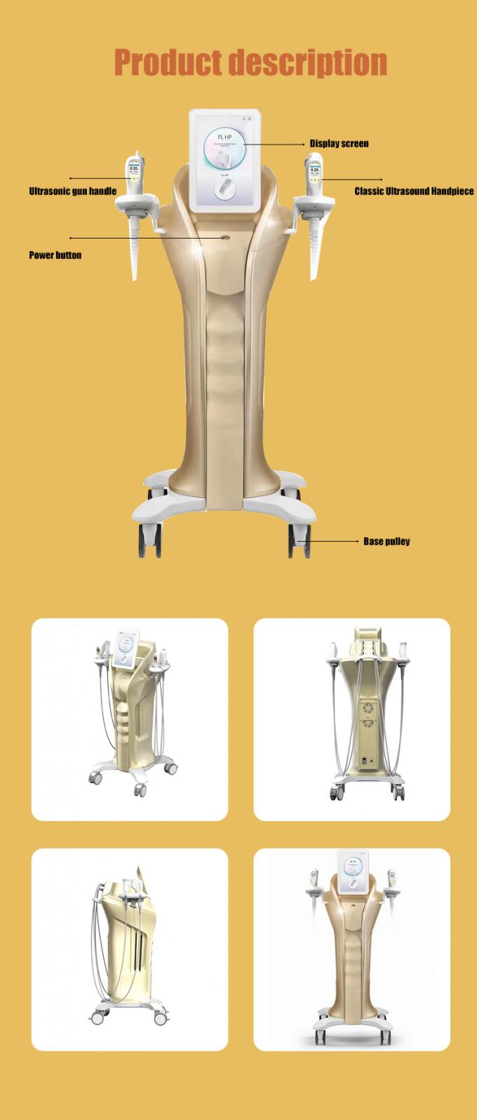 Многофункциональный МФУ РЧ HIFU аппарат для подтяжки и лифтинга кожи лица и тела с 4 манипулами и 10 картриджами