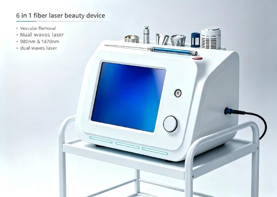 6 IN 1 Multifunctional Fiber Laser Platform  980nm 1470nm for Fat Melting, Vascular Removal, Nail Fungus Treatment, Physiotherapy