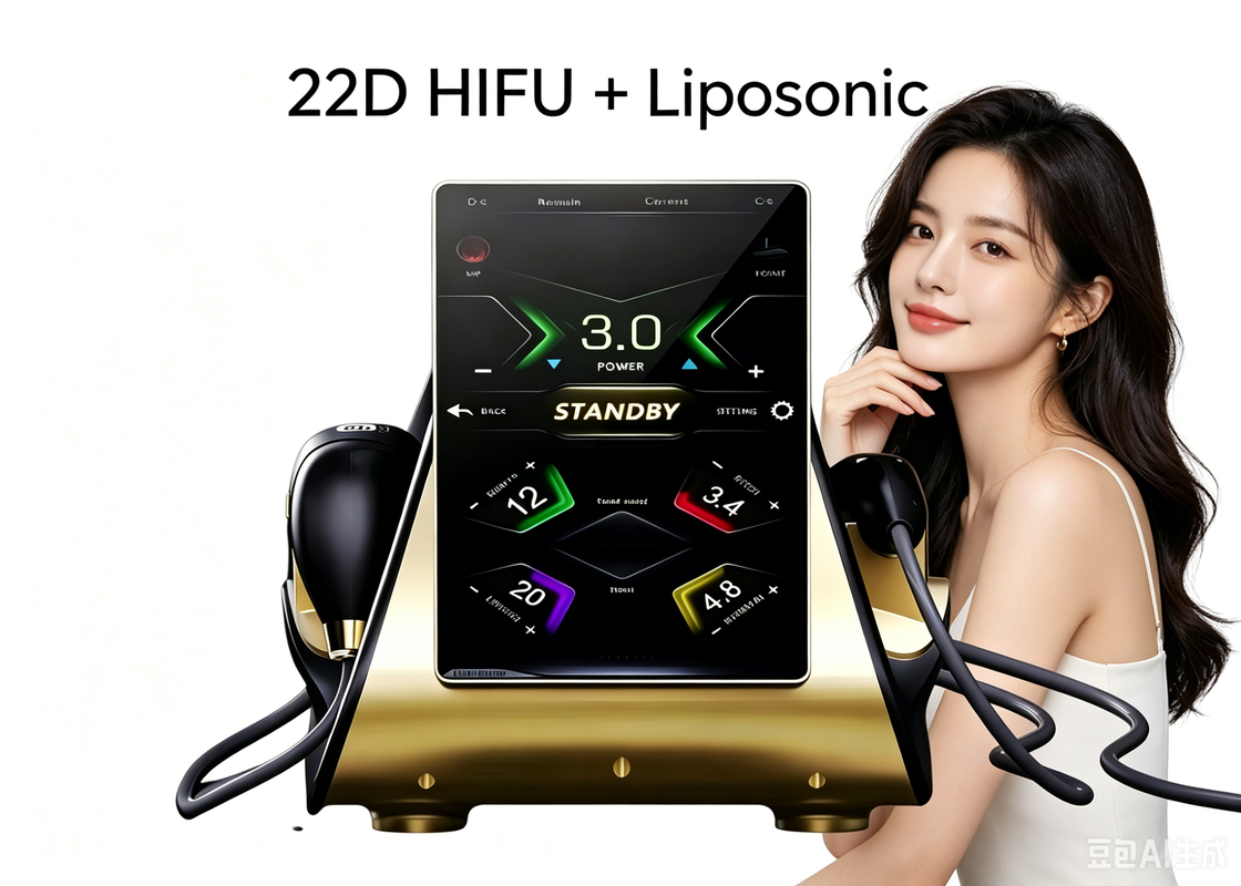 High Intensity Focused Ultrasound 22D HIFU Machine Anti-Aging Facial Lift Skin Firming Liposonic Body Shaping Fat Removal Slimming Instrument